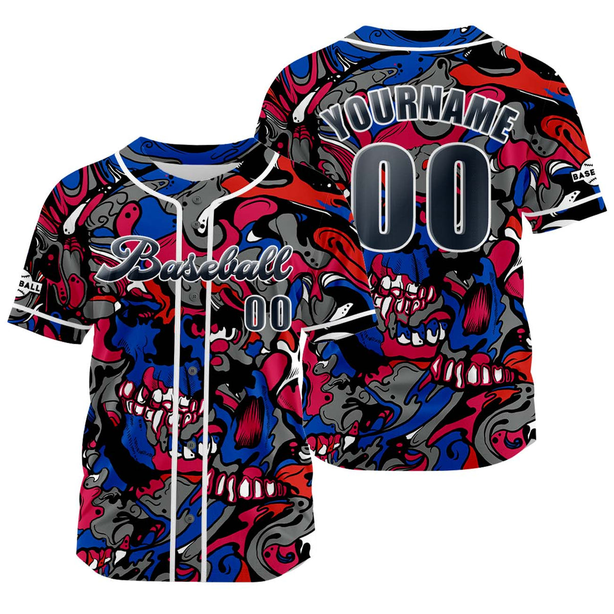 Camiseta de béisbol gris personalizada con nombre número y logotipo personalizados