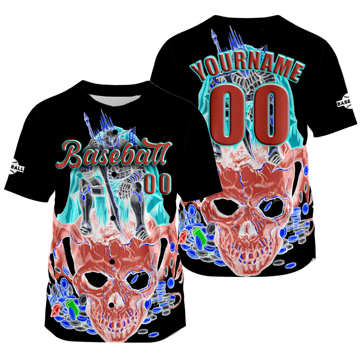 Camiseta de béisbol negra personalizada con nombre número y logotipo personalizados