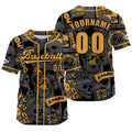 Camiseta de béisbol gris personalizada con nombre número y logotipo personalizados