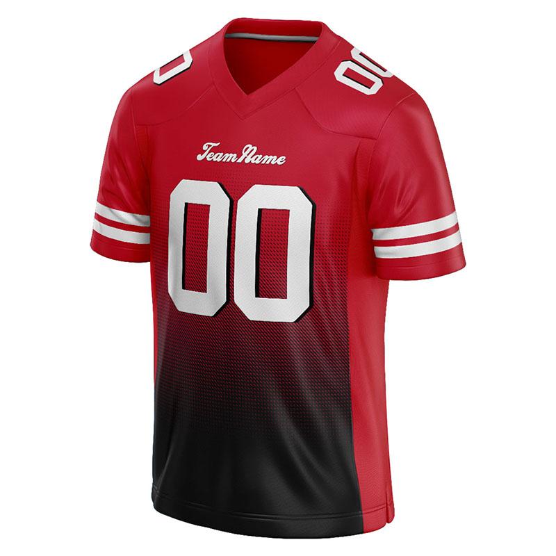 custom authentic gradient fashion football jersey green-black-white mesh
