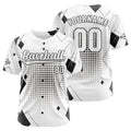 Camiseta de béisbol personalizada blanca y negra con botones para hombre mujer adulto y joven Estampado de nombre número y logotipo