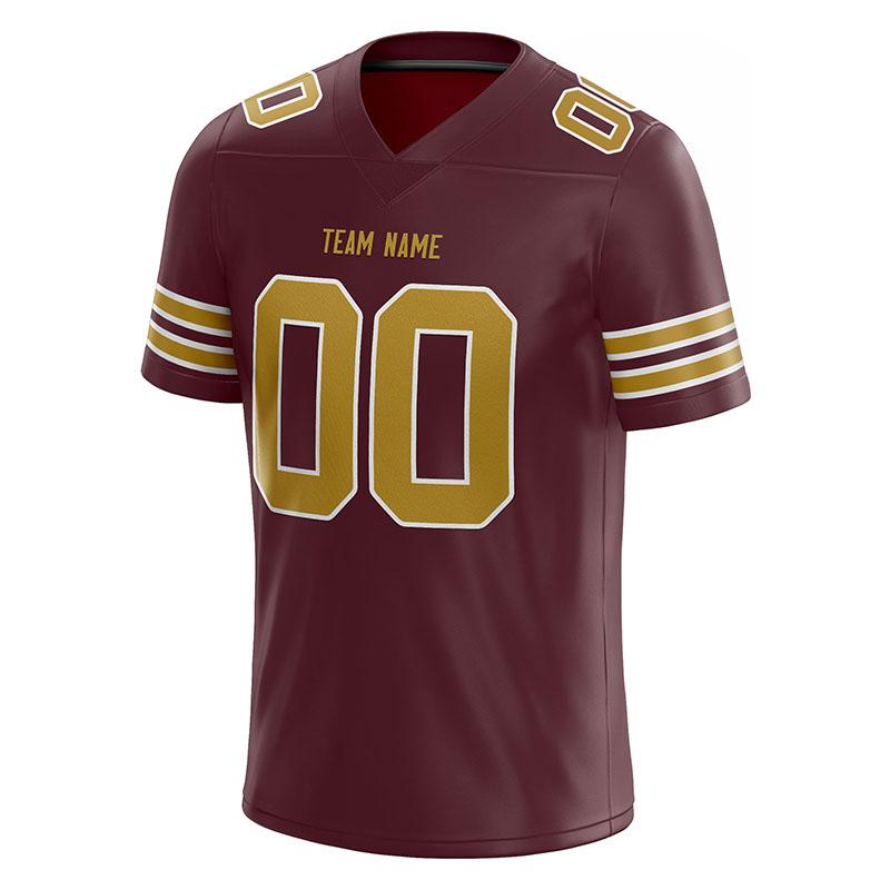 custom authentic football jersey black-gold mesh