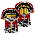 Camiseta de béisbol roja personalizada con nombre número y logotipo personalizados