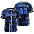 Camiseta de béisbol azul oscuro personalizada con botones para hombre mujer adulto y joven Nombre número y logotipo impresos