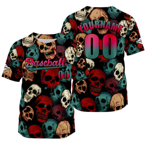 Camiseta de béisbol roja personalizada con nombre número y logotipo personalizados