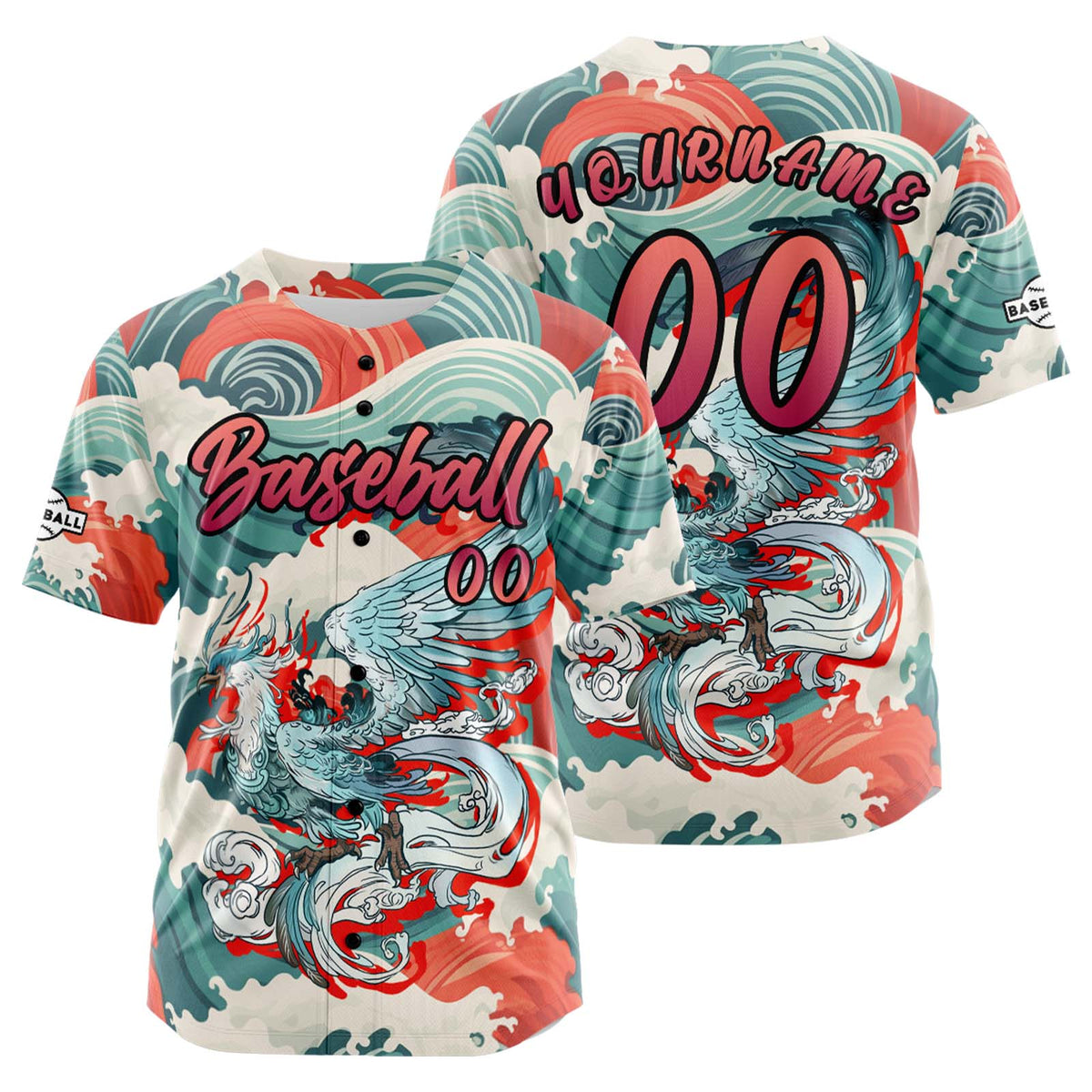 Camiseta de béisbol roja personalizada con botones para hombre mujer adulto y joven Estampado de nombre número y logotipo