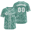 Camiseta de béisbol verde personalizada con nombre número y logotipo personalizados