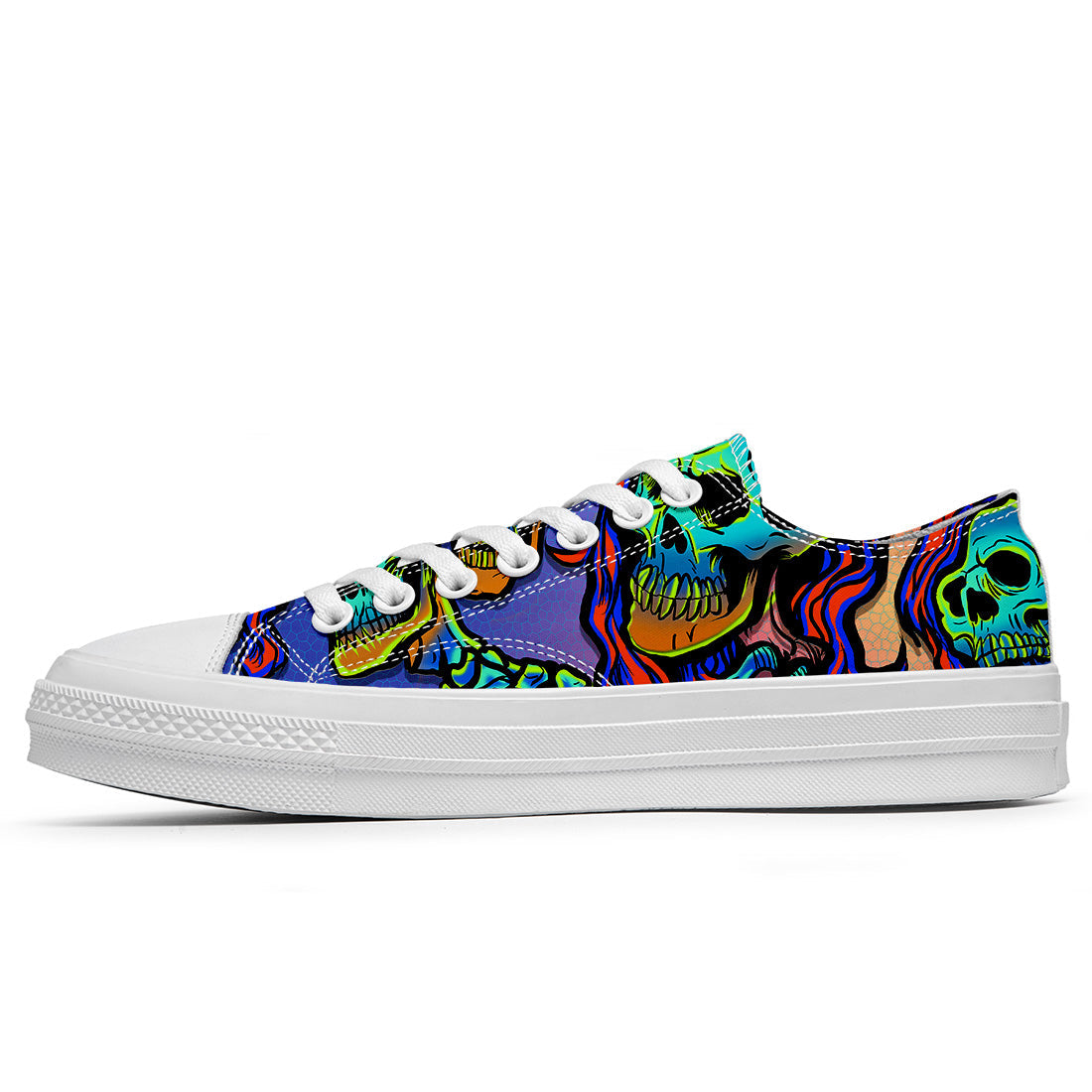 Resalta tu estilo con las zapatillas bajas de lona Skeleton para hombre y mujer