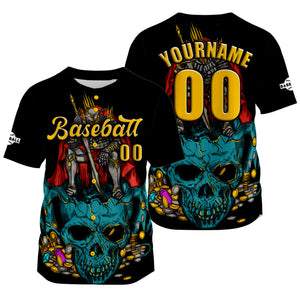 Camiseta de béisbol negra personalizada con nombre número y logotipo personalizados
