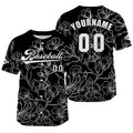 Camiseta de béisbol negra personalizada con nombre número y logotipo personalizados