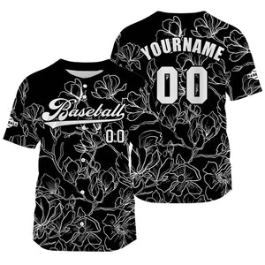 Camiseta de béisbol negra personalizada con nombre número y logotipo personalizados