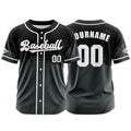 Camiseta de béisbol personalizada gris y negra con botones para hombre mujer adulto y joven Estampado de nombre número y logotipo