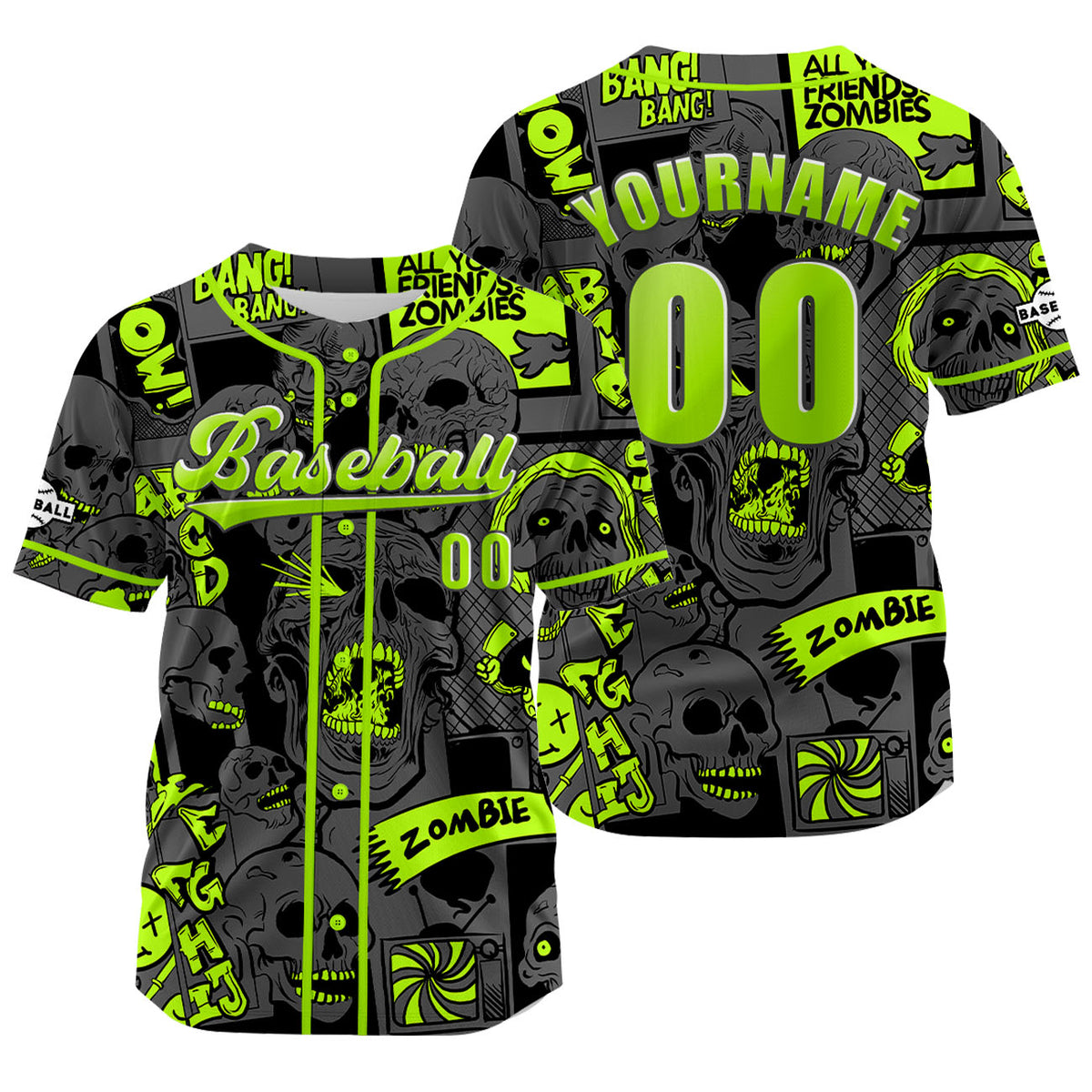Camiseta de béisbol gris personalizada con nombre número y logotipo personalizados