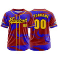 Camiseta de béisbol roja personalizada con botones para hombre mujer adulto y joven Estampado de nombre número y logotipo