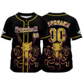 Camiseta de béisbol negra personalizada con nombre número y logotipo personalizados