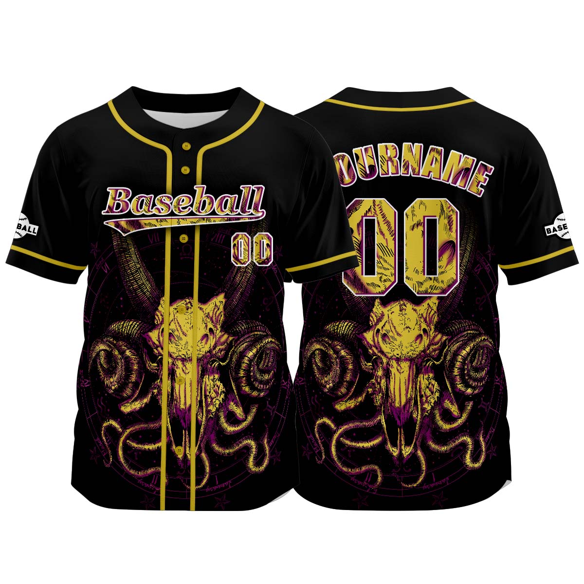 Camiseta de béisbol negra personalizada con nombre número y logotipo personalizados