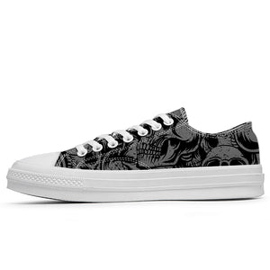Resalta tu estilo con las zapatillas bajas de lona Skeleton para hombre y mujer