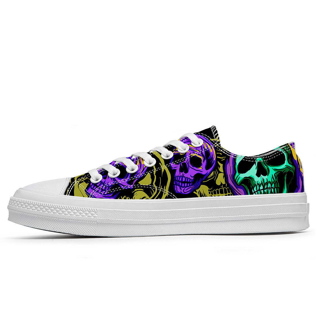 Resalta tu estilo con las zapatillas bajas de lona Skeleton para hombre y mujer