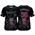 Camiseta de béisbol negra personalizada con nombre número y logotipo personalizados