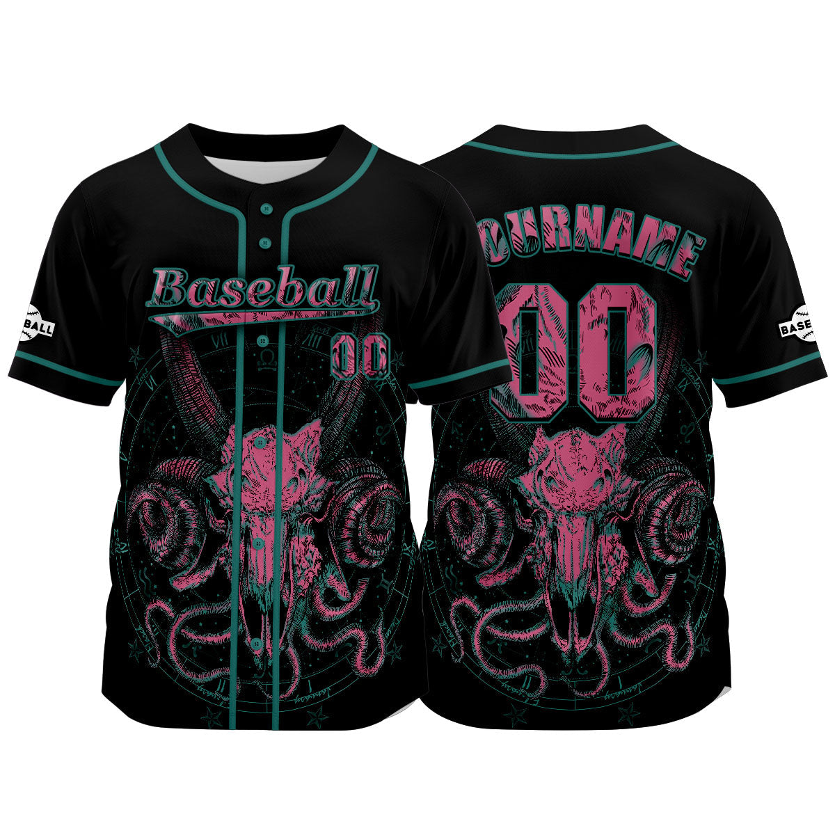 Camiseta de béisbol negra personalizada con nombre número y logotipo personalizados