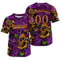 Camiseta de béisbol morada personalizada con nombre número y logotipo personalizados