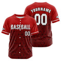 Camiseta de béisbol roja personalizada con botones para hombre mujer adulto y joven Estampado de nombre número y logotipo