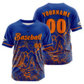 Camiseta de béisbol azul oscuro personalizada con botones para hombre mujer adulto y joven Nombre número y logotipo impresos