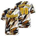 Camiseta de béisbol naranja personalizada con botones para hombre mujer adulto y joven Estampado de nombre número y logotipo
