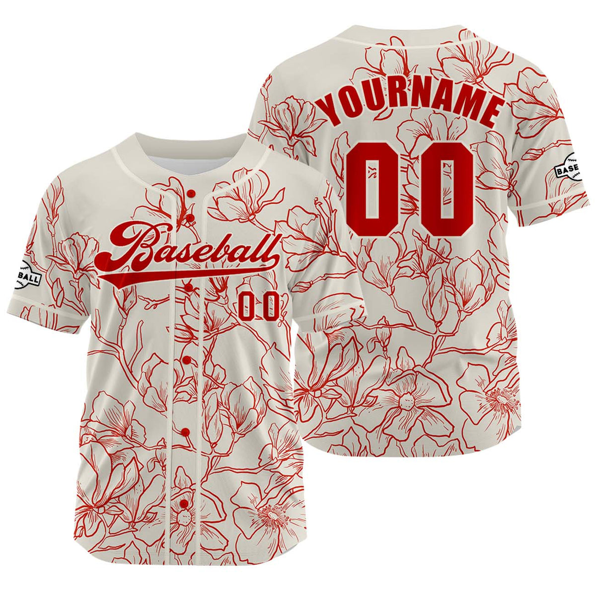 Camiseta de béisbol beige personalizada con nombre número y logotipo personalizados