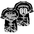 Camiseta de béisbol negra personalizada con nombre número y logotipo personalizados