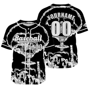 Camiseta de béisbol negra personalizada con nombre número y logotipo personalizados