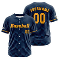 Camiseta de béisbol azul marino personalizada con botones para hombre mujer adulto y joven Nombre número y logotipo impresos