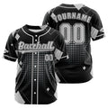 Camiseta de béisbol personalizada negra y gris con botones para hombre mujer adulto y joven Estampado de nombre número y logotipo