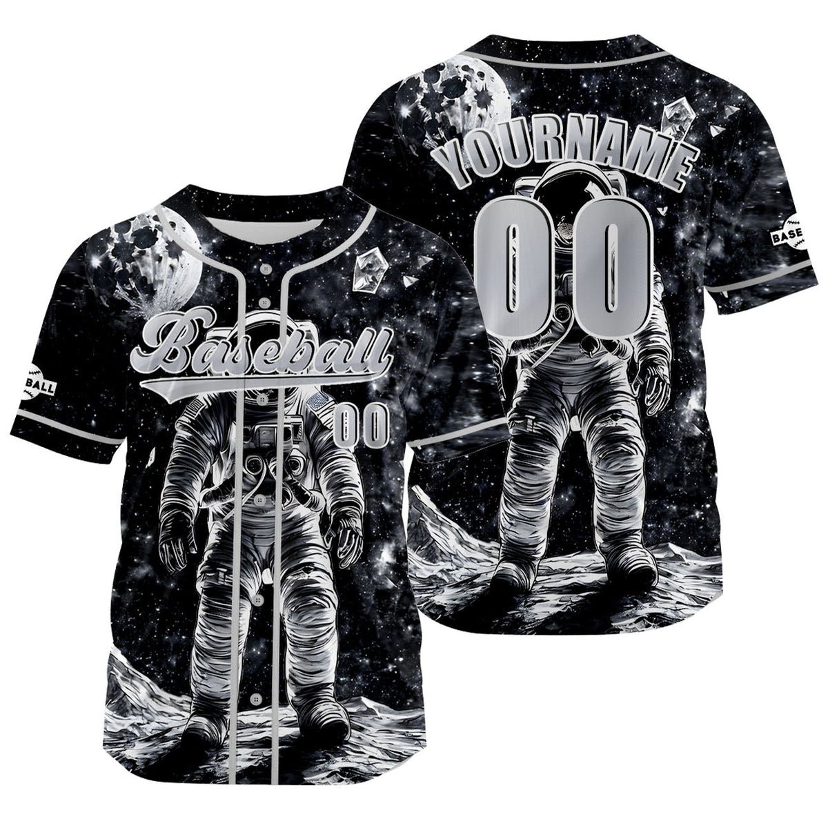 Camiseta de béisbol gris personalizada con nombre número y logotipo personalizados