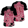 Camiseta de béisbol negra personalizada con nombre número y logotipo personalizados