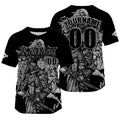 Camiseta de béisbol negra personalizada con nombre número y logotipo personalizados