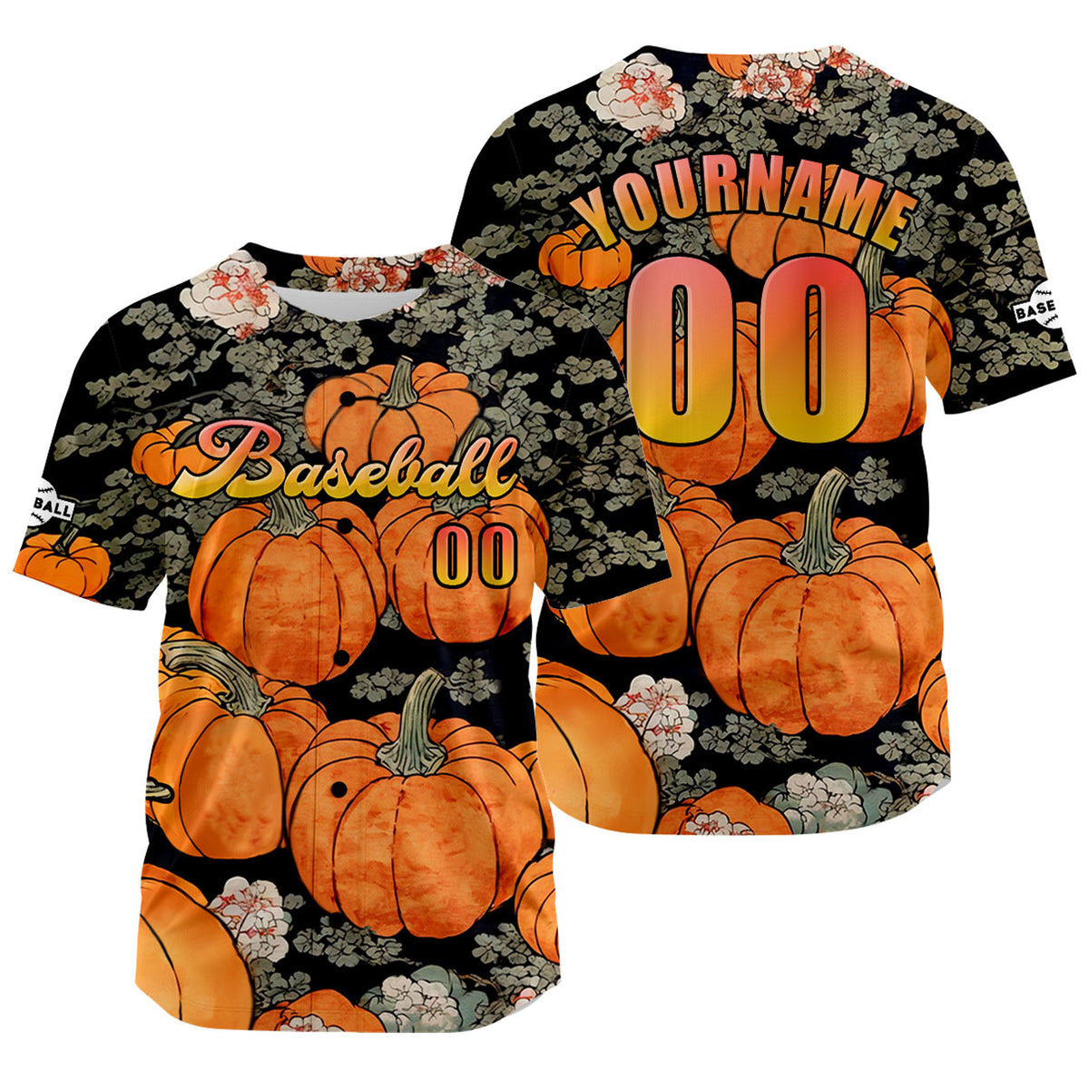 Camiseta de béisbol naranja personalizada con nombre número y logotipo personalizados