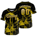 Camiseta de béisbol amarilla personalizada con nombre número y logotipo personalizados