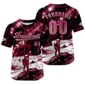 Camiseta de béisbol roja personalizada con nombre número y logotipo personalizados