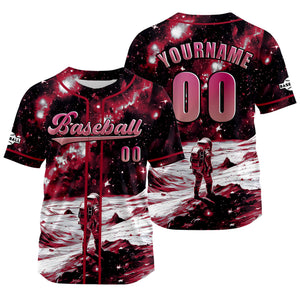 Camiseta de béisbol roja personalizada con nombre número y logotipo personalizados