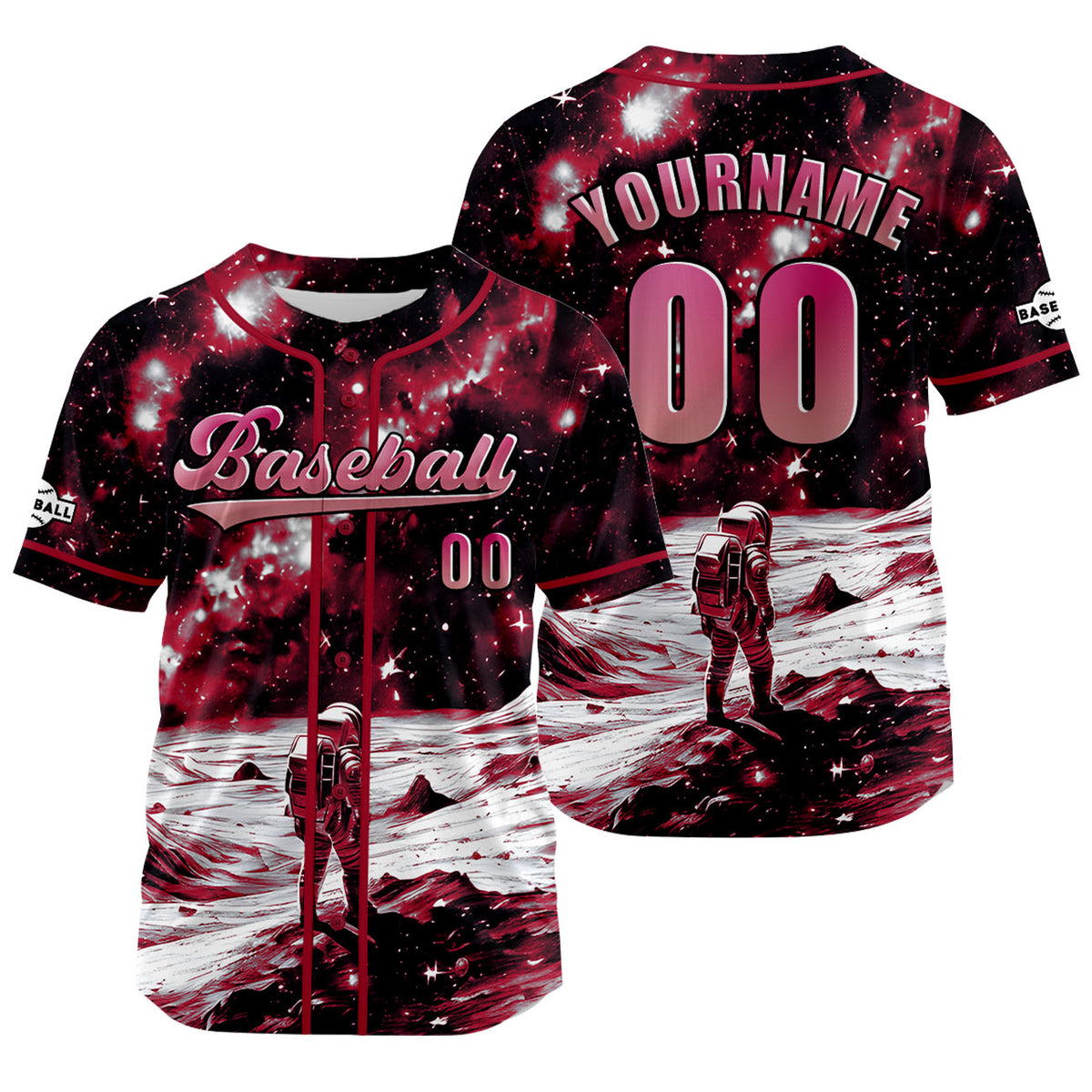 Camiseta de béisbol roja personalizada con nombre número y logotipo personalizados