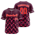 Camiseta de béisbol personalizada negra y roja con botones para hombre mujer adulto y joven Estampado de nombre número y logotipo