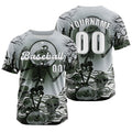 Camiseta de béisbol gris personalizada con botones para hombre mujer adulto y joven Estampado de nombre número y logotipo