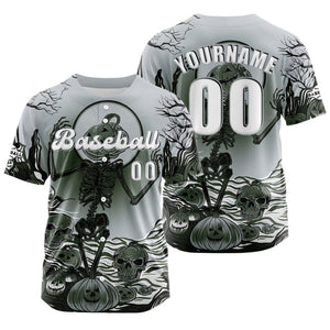 Camiseta de béisbol gris personalizada con botones para hombre mujer adulto y joven Estampado de nombre número y logotipo