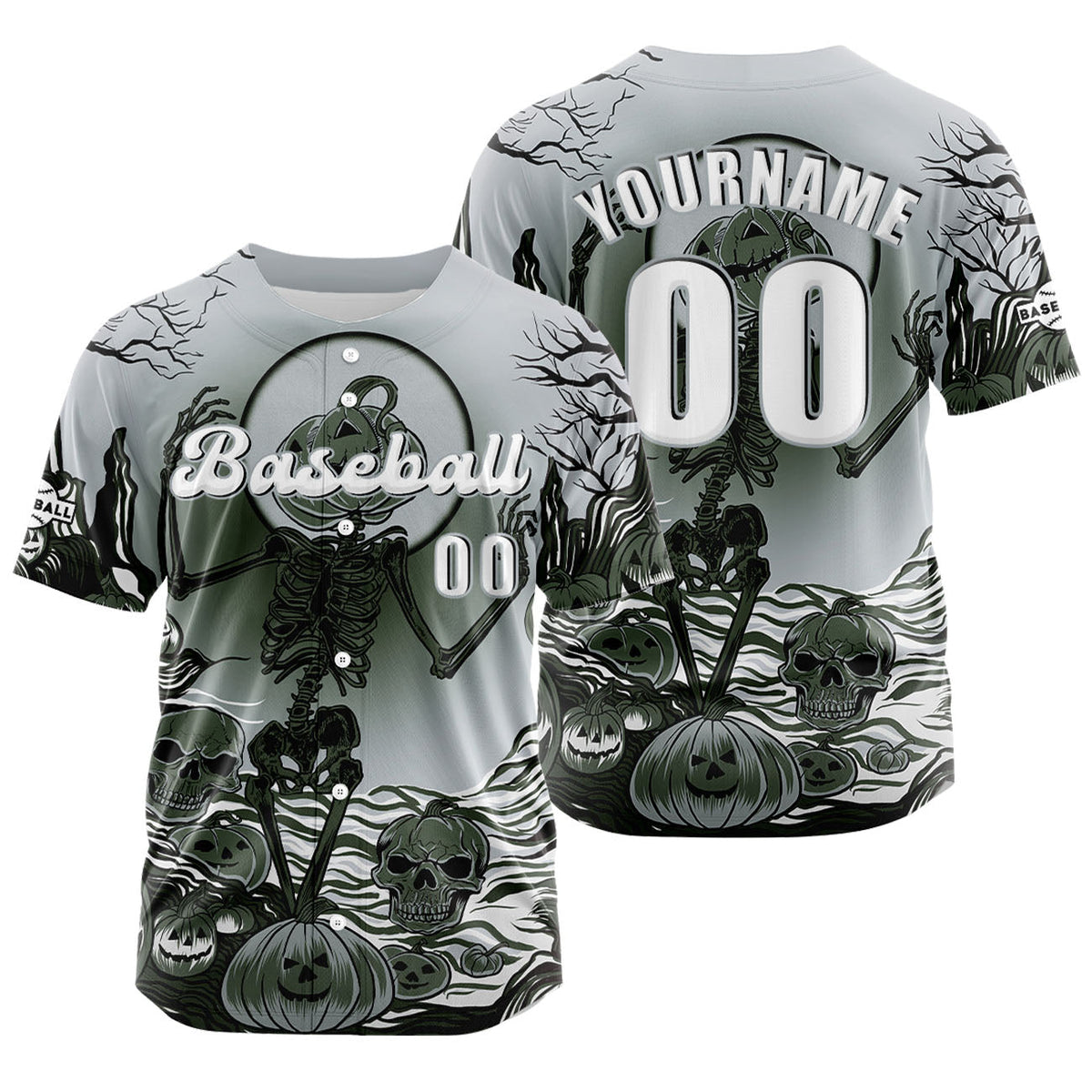 Camiseta de béisbol gris personalizada con botones para hombre mujer adulto y joven Estampado de nombre número y logotipo