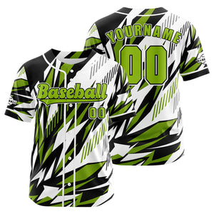 Camiseta de béisbol verde personalizada con botones para hombre mujer adulto y joven Nombre número y logotipo impresos