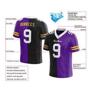 custom authentic split fashion football jersey black-purple mesh