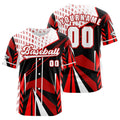 Camiseta de béisbol roja personalizada con botones para hombre mujer adulto y joven Estampado de nombre número y logotipo