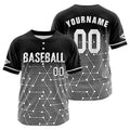 Camiseta de béisbol personalizada negra y gris con botones para hombre mujer adulto y joven Estampado de nombre número y logotipo