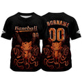 Camiseta de béisbol azul personalizada con nombre número y logotipo personalizados